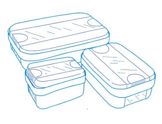 Swing-Boxen A37 Flach 175 ml, A38 Flach 350 ml, A39 Flach 700 ml