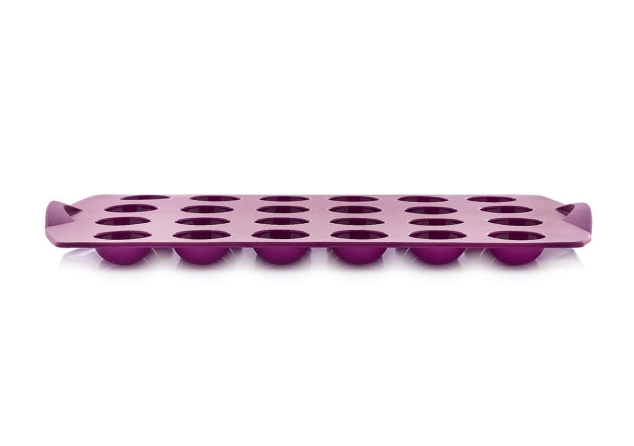 Silikonform Dots von der Marke Tupperware / mit guten Antihafteigenschaften / für 24 Stück / in der Farbe Lila / Hier direkt online kaufen