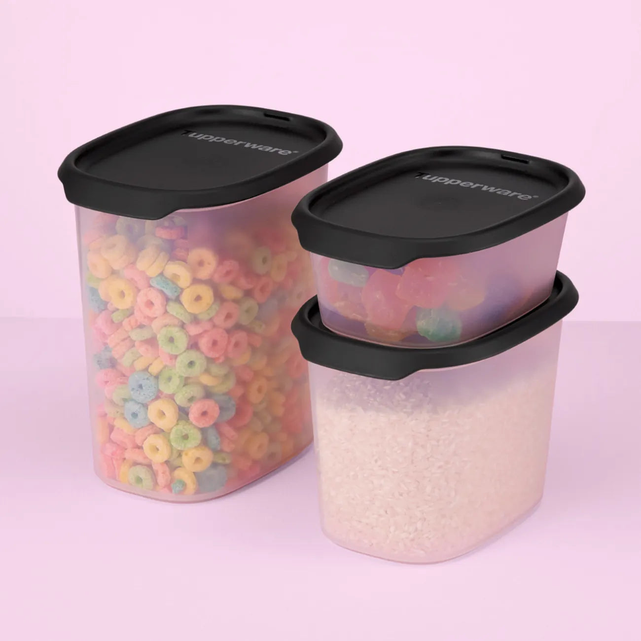 One Touch Fresh oval 1,1L von der Marke Tupperware / in der Farbe Schwarz / Vorratsbehälter / Aufbewahrungsbehälter / Ideal für Trockenvorräte / modular Stapelbar / mit Praktischen Klarsichtblende für den Überblick / Hier direkt online Kaufen / Hier direkt online kaufen