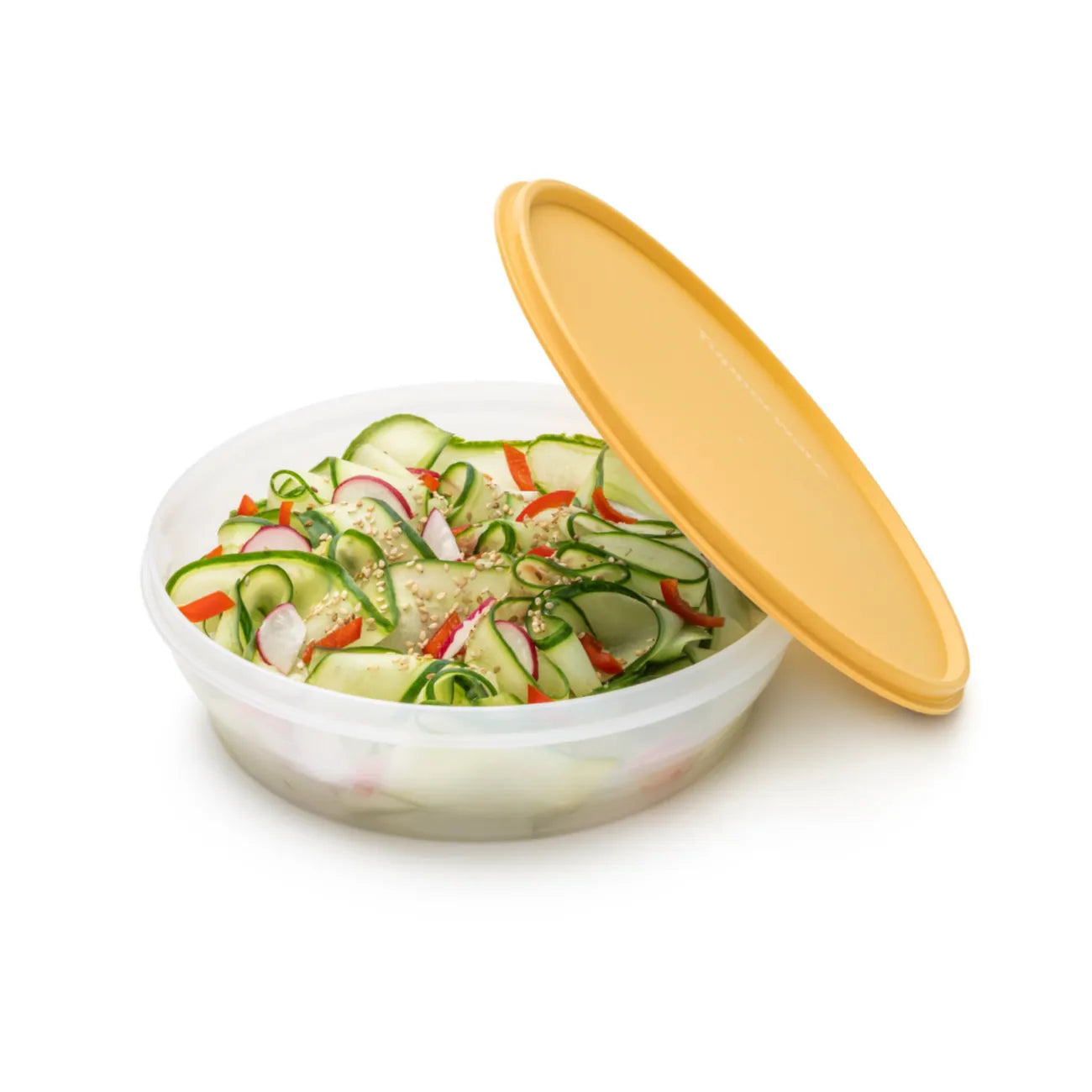 Frische Behälter 1l Classic von der Marke Tupperware / Modular Stapelbar / mit Luftdichten und Auslaufsicheren Deckeln / Ineinander Stapelbar / leichtes Öffnen / Perfekt zum Transportieren von Lebensmitteln / Beispielbild gefüllt mit Salat 1 / Hier direkt online kaufen