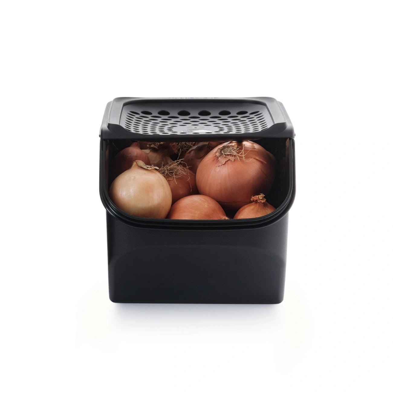 Kartoffel Lager von der Marke Tupperware / in der Farbe Schwarz / Lebensmittel Lager für Kartoffeln / Optimales Klima dank Lüftungslöchern & Keim Verhinderung / Platz für 4,7 Kg / Hier direkt online kaufen