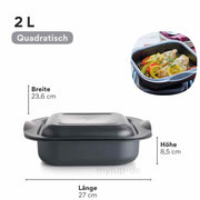 UltraPro 2l quadratisch von der Marke Tupperware / Koch und Gartopf / für Mikrowelle und Backofen / auch Kühl und Gefriergeeignet / Hier direkt online kaufen