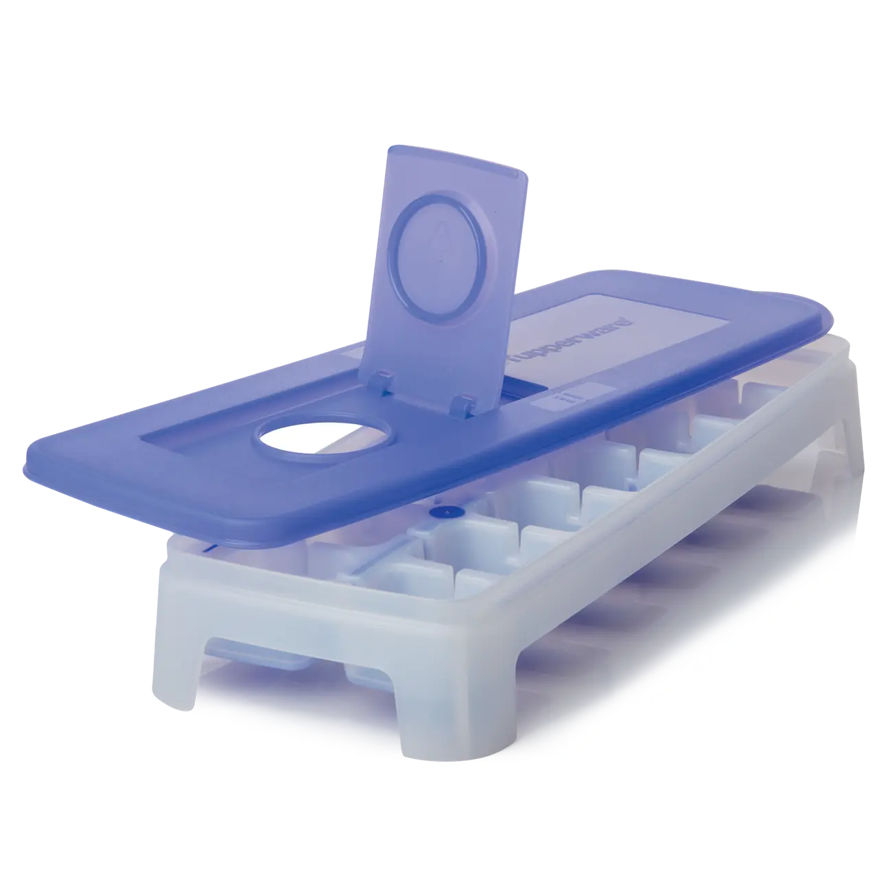 Eis-Kristall Eiswürfler Eiswürfelbehälter von der Marke Tupperware / in der Farbe Blau - Transparent / für große Eiswürfel / 14 Eiswürfel gleichzeitig / mehrere Eiswürfler sind stabil aufeinander Stapelbar / komfortabel zum Füllen / Hier direkt online kaufen