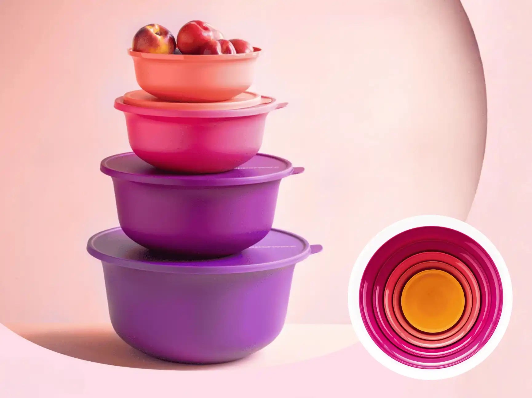 Aloha Servierschale von der Marke Tupperware / mit luft- und wasserdichtem Deckel / Ideal fürs Buffet und zum Transportieren / modular Stapelbar / Platzsparend ineinander Stapelbar / Servier Schüssel / Hier direkt online kaufen