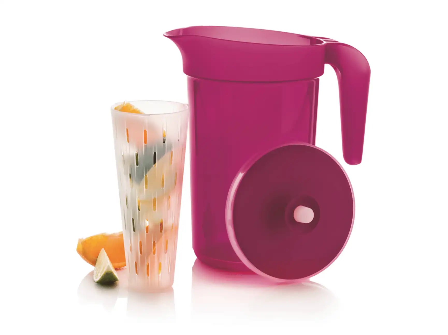 Aloha Picknick Kanne mit Sieb von der Marke Tupperware / 2L Fassungsvermögen / Perfekt für Fruchtsaft, Eistee oder Mixgetränke / mit Aroma Einsatz der sich Ideal eignet für Beeren, Minze, Basilikum oder ähnliches / Farbenfrohe Trinkkanne / Hier direkt online kaufen