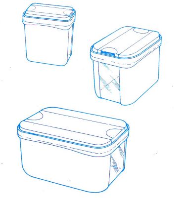 Swing-Boxen A40 mittel 450 ml, A41 mittel 1,0 L, A42 mittel 2,2 L