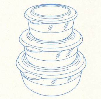 C22 Kleine Tafelperle 1,1 L & C23 Mittlere Tafelperle 2,1 L & C24 Große Tafelperle 3,5 L Tupperware