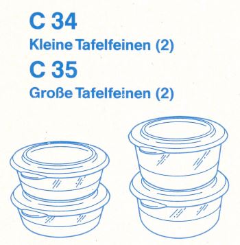 C34 Kleine Tafelfeinen & C35 Große Tafelfeinen Tupperware