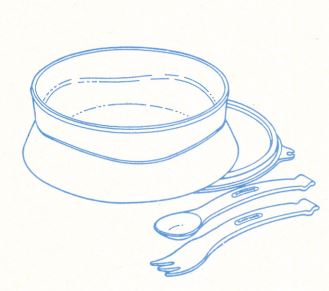 C60 TupperCare Kinderteller mit Kinderbesteck Tupperware