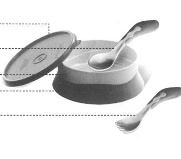 C111 TupperCare Kinderteller mit Kinderbesteck Tupperware