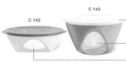 Mediterrano  C142 Servierschale 2,5 L & C143 Schüssel 4,3 L Tupperware
