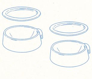 P05 Harmonie Futternäpfe mit Deckel Tupperware