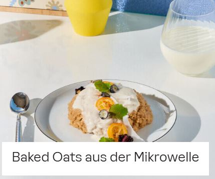 Baked Oats aus der Mikrowelle Haferflocken mit Zimt und Kokos