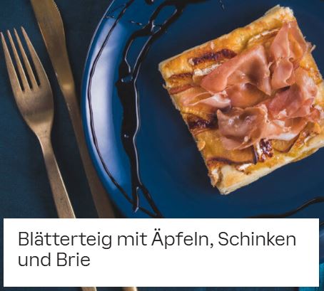 Blätterteig mit Äpfeln, Schinken und Brie