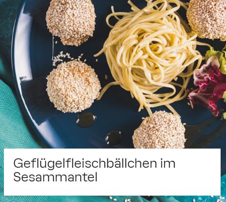 Geflügelfleischbällchen im Sesammantel