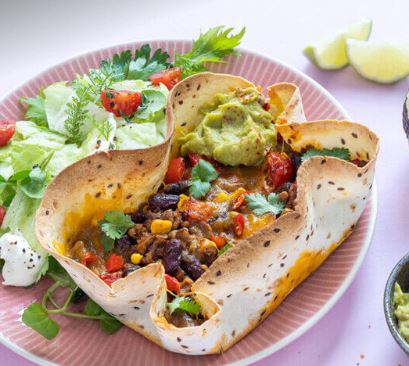 Gefüllte Tacos mit Hackfleisch