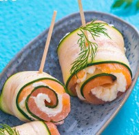 Gurkenröllchen mit Lachs und Frischkäse