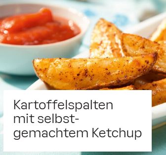 Kartoffelspalten mit selbstgemachtem Ketchup