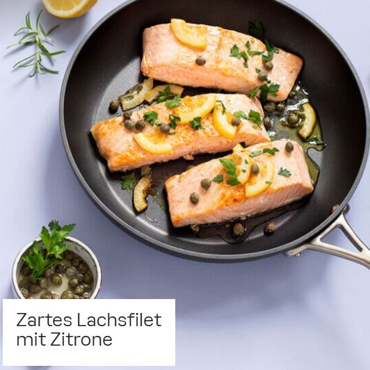 Zartes Lachsfilet mit Zitrone