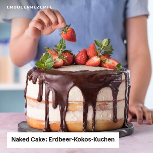 Naked Cake: Erdbeer-Kokos-Kuchen