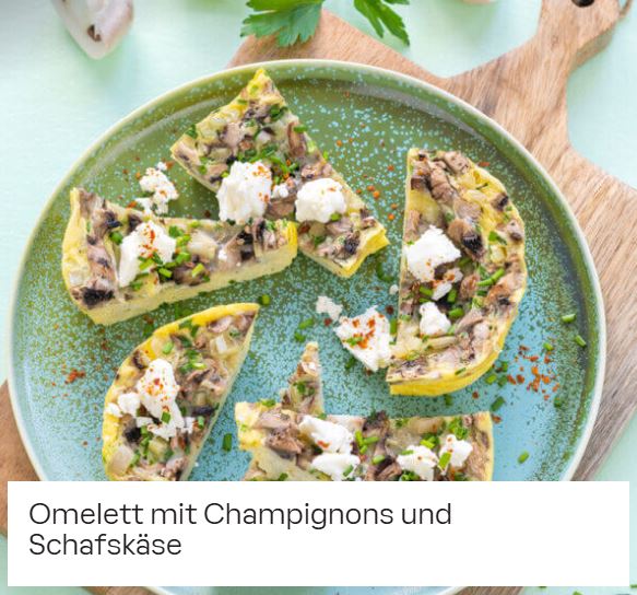 Omelett mit Champignons und Schafskäse