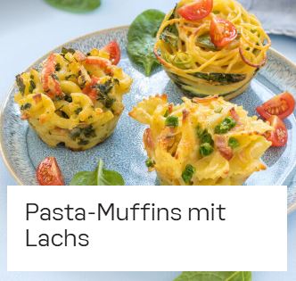 Pasta-Muffins mit Lachs