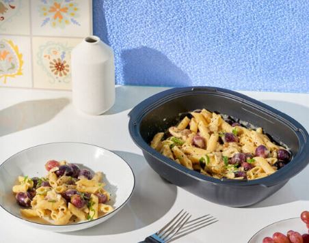 Schnelle Ofenpasta mit Trauben