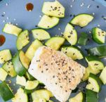 Zucchini und Fisch im Asia-Style