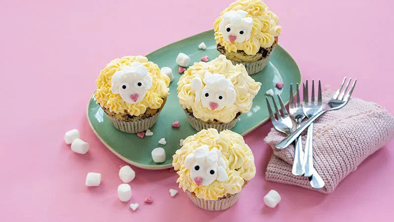 Lustige Schäfchen Cupcakes