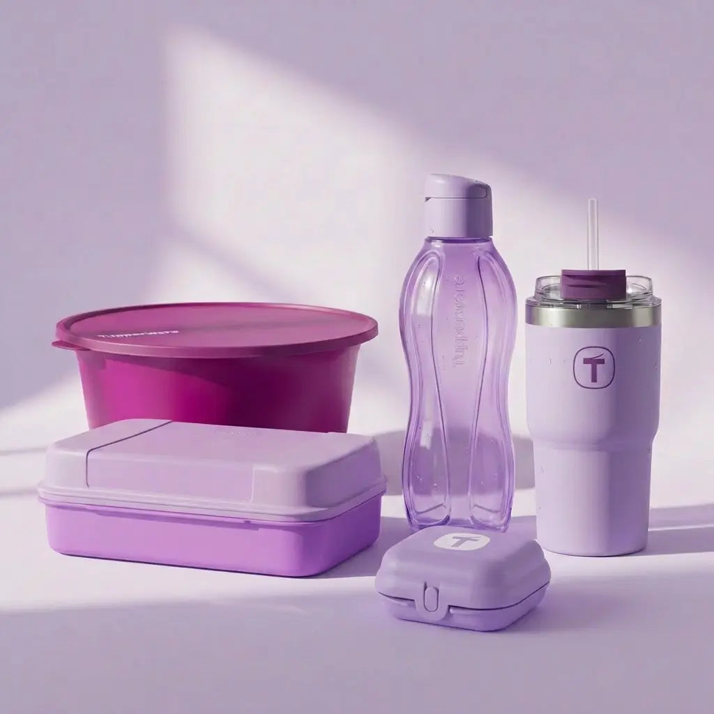 Lila Tupperware – Funktionalität trifft stilvolles Design