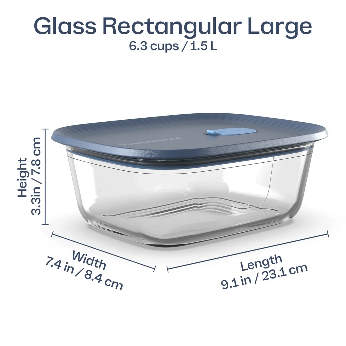 Voila Glass Rechteckig Größen 400 ml, 650 ml, 1 Liter, 1,5 Liter