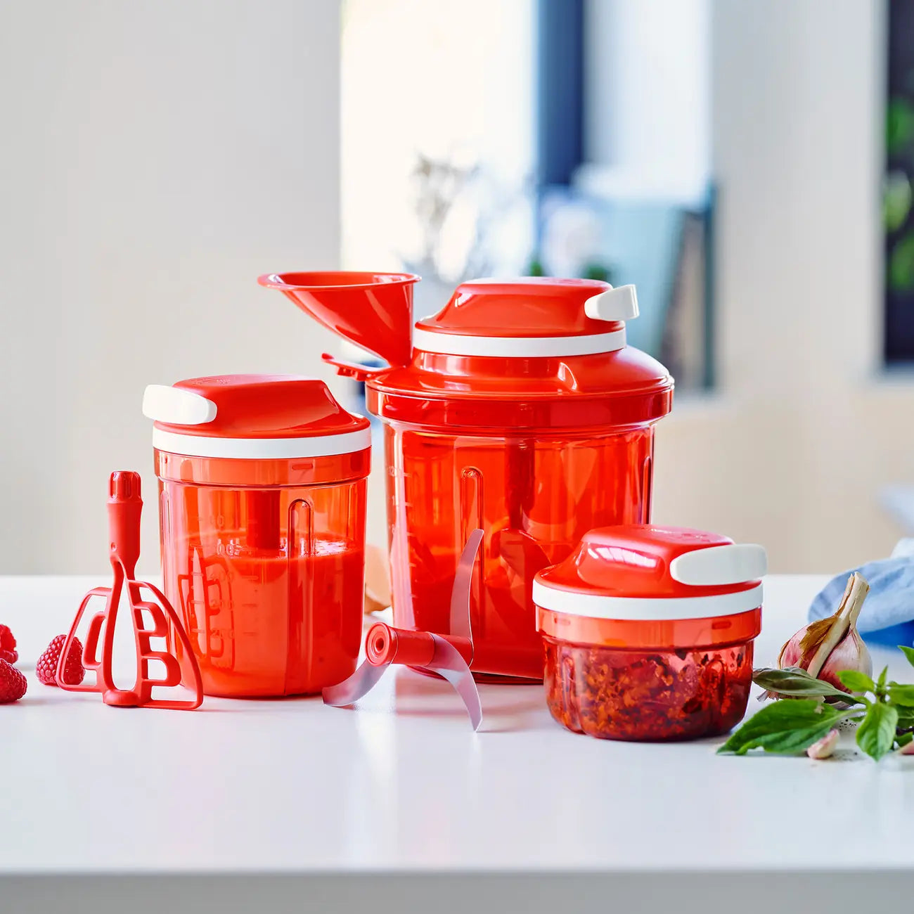 Tupperware Ersatzteil / Zweiteiliges Deckeloberteil Nr. 10067 / SuperSonic Deckel in der Farbe Rot / Hier direkt online kaufen