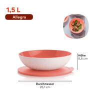 Allegra 1,5l Schüssel von der Marke Tupperware / in der Farbe Lachs/Coral - Weiß / Servierschüssel mit Deckel / Perfekt für jede Grillparty, Familienfeier oder auch Picknick / Hier direkt online kaufen 