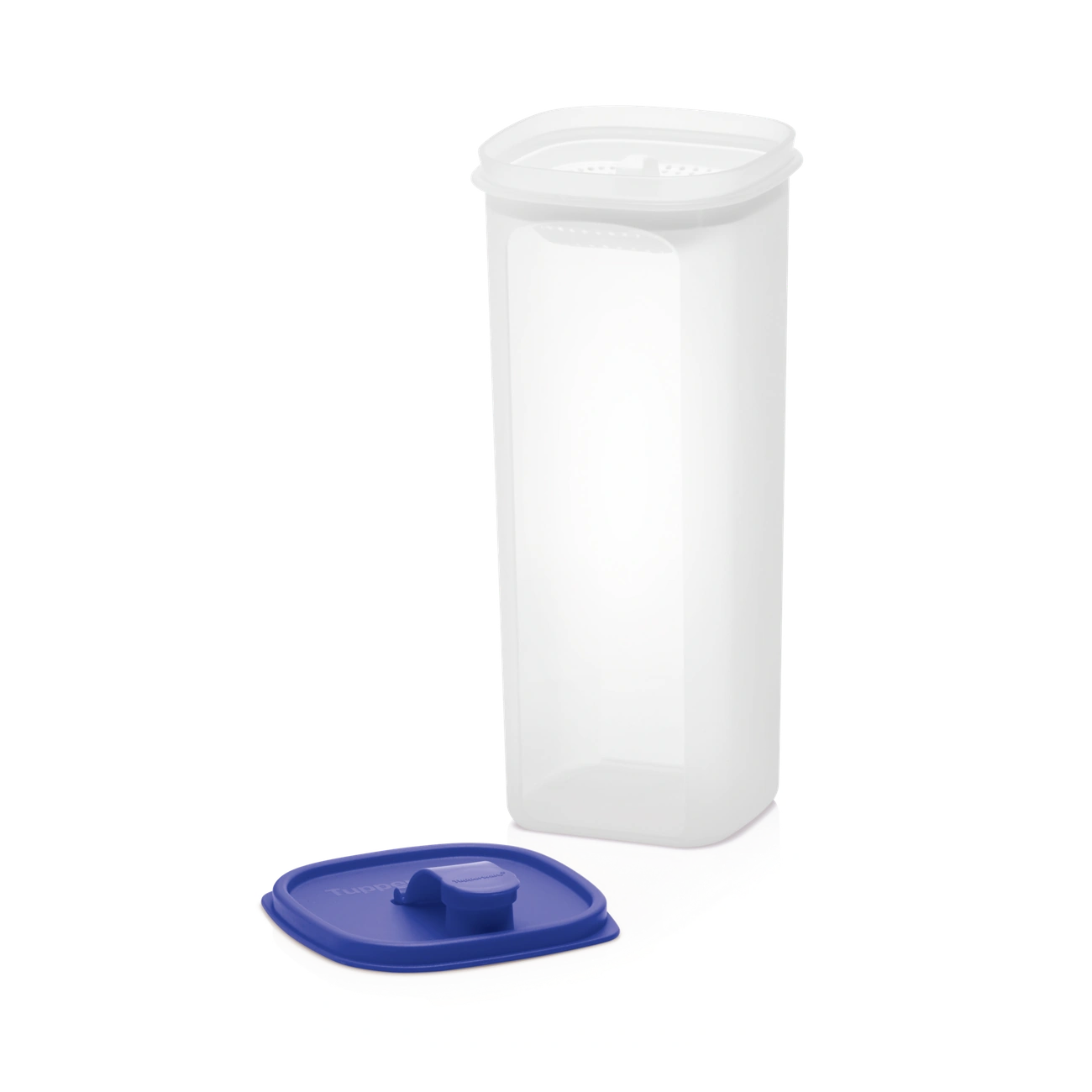 Slim Line Erfrischer Karaffen 2L von der Marke Tupperware / mit Sieb Einsatz / mit dichtschließenden Deckel in der Farbe Blau / die Perfekte Größe für in die Kühlschranktür / für Erfrischend Kühle Sommergetränke / aus Praktischem Klarsicht Material / Hier direkt online kaufen