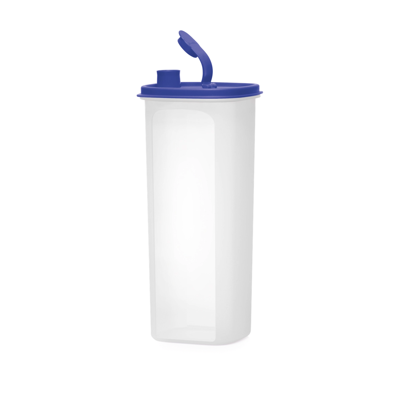 Slim Line Erfrischer Karaffen 2L von der Marke Tupperware / mit Sieb Einsatz / mit dichtschließenden Deckel in der Farbe Blau / die Perfekte Größe für in die Kühlschranktür / für Erfrischend Kühle Sommergetränke / aus Praktischem Klarsicht Material / Hier direkt online kaufen