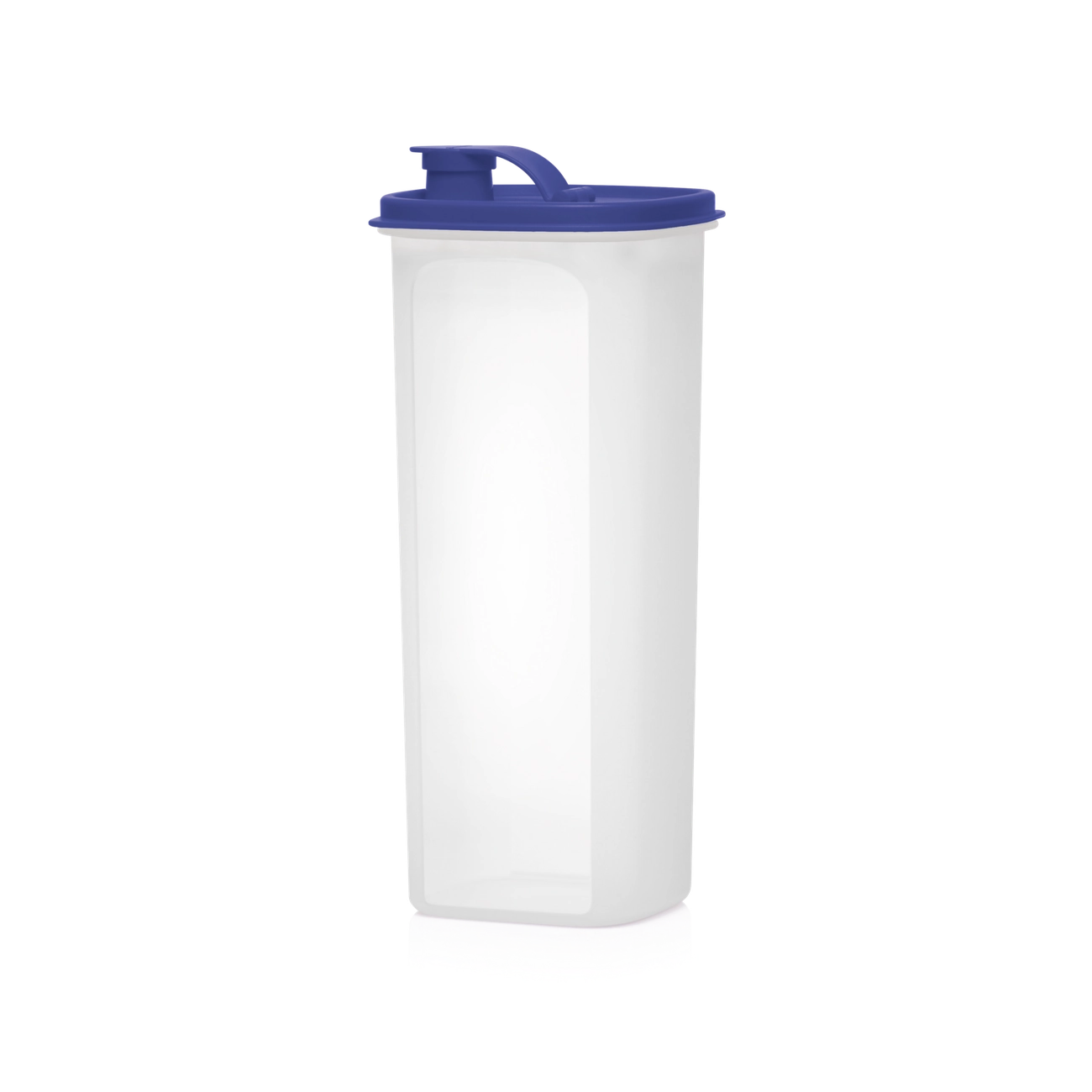 Slim Line Erfrischer Karaffen 2L von der Marke Tupperware / mit Sieb Einsatz / mit dichtschließenden Deckel in der Farbe Blau / die Perfekte Größe für in die Kühlschranktür / für Erfrischend Kühle Sommergetränke / aus Praktischem Klarsicht Material / Hier direkt online kaufen