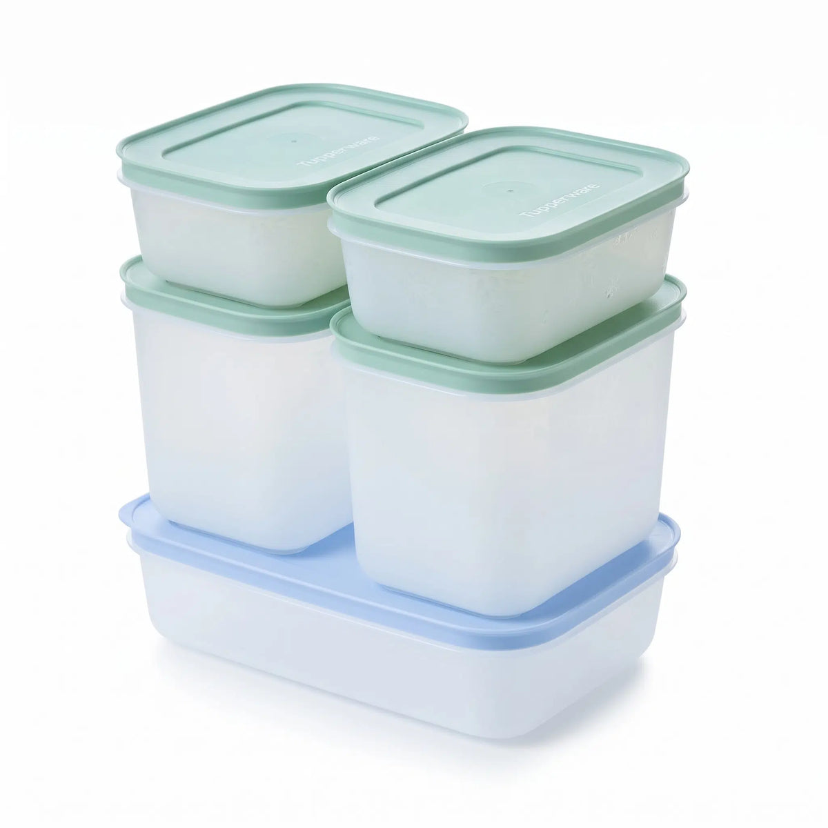 Tupperware Eis-Kristall-Set | 2x 450 ml | 2x 1,1 Liter hoch | 1 Liter flach | 5 Stück 11171739 Einfrieren & Gefrierschrank / Eis Kristall Set von der Marke Tupperware / 5 Eiskristall Behälter / Ideal zum Einfrieren / 1x 1L, 2x 1,1L, 2x 450ml Behälter / Hier direkt online kaufen