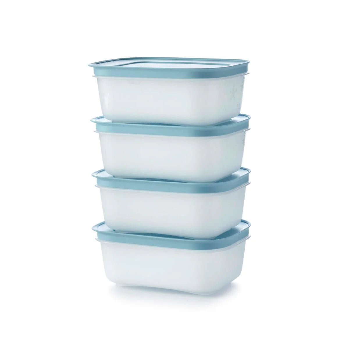 Eis Kristall Gefrierbehälter Set von der Marke Tupperware / 4 Dosen mit jeweils 450ml Inhalt / in der Farbe Blau / zum Einfrieren / Ideal für kleine Portionen / Hier direkt online kaufen
