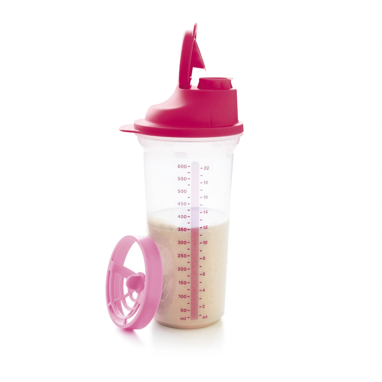 Shake- IT 600ml von der Marke Tupperware / in der Farbe Lila / zum Messen, Mixen und Shaken / mit integriertem Tropfschutz / Ideal kombinierbar mit dem Rühr Mix / Hier direkt online kaufen