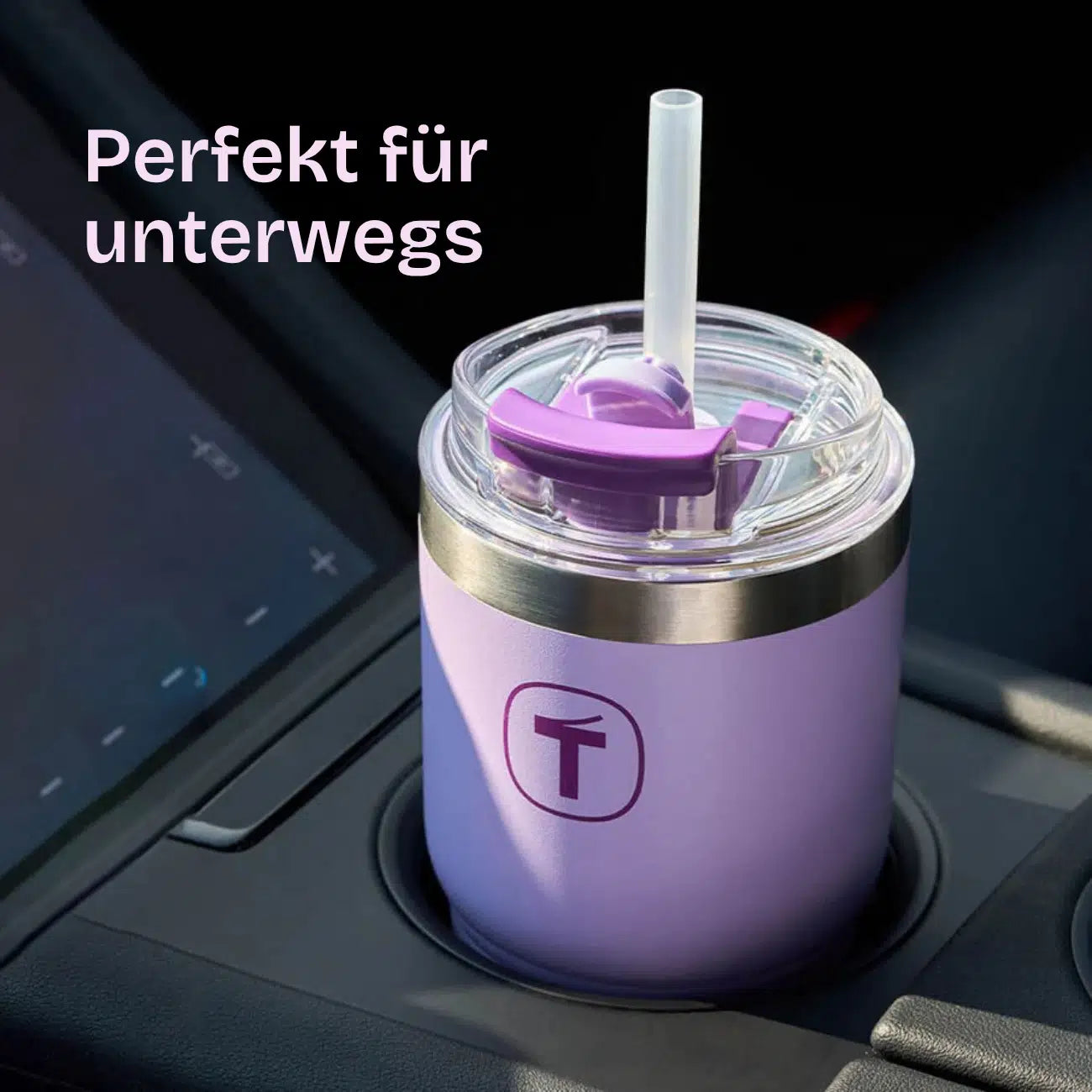 Big T Tumbler von der Marke Tupperware / in der Farbe Lila / Isolierbecher / mit Trinkhalm / Hier direkt online kaufen