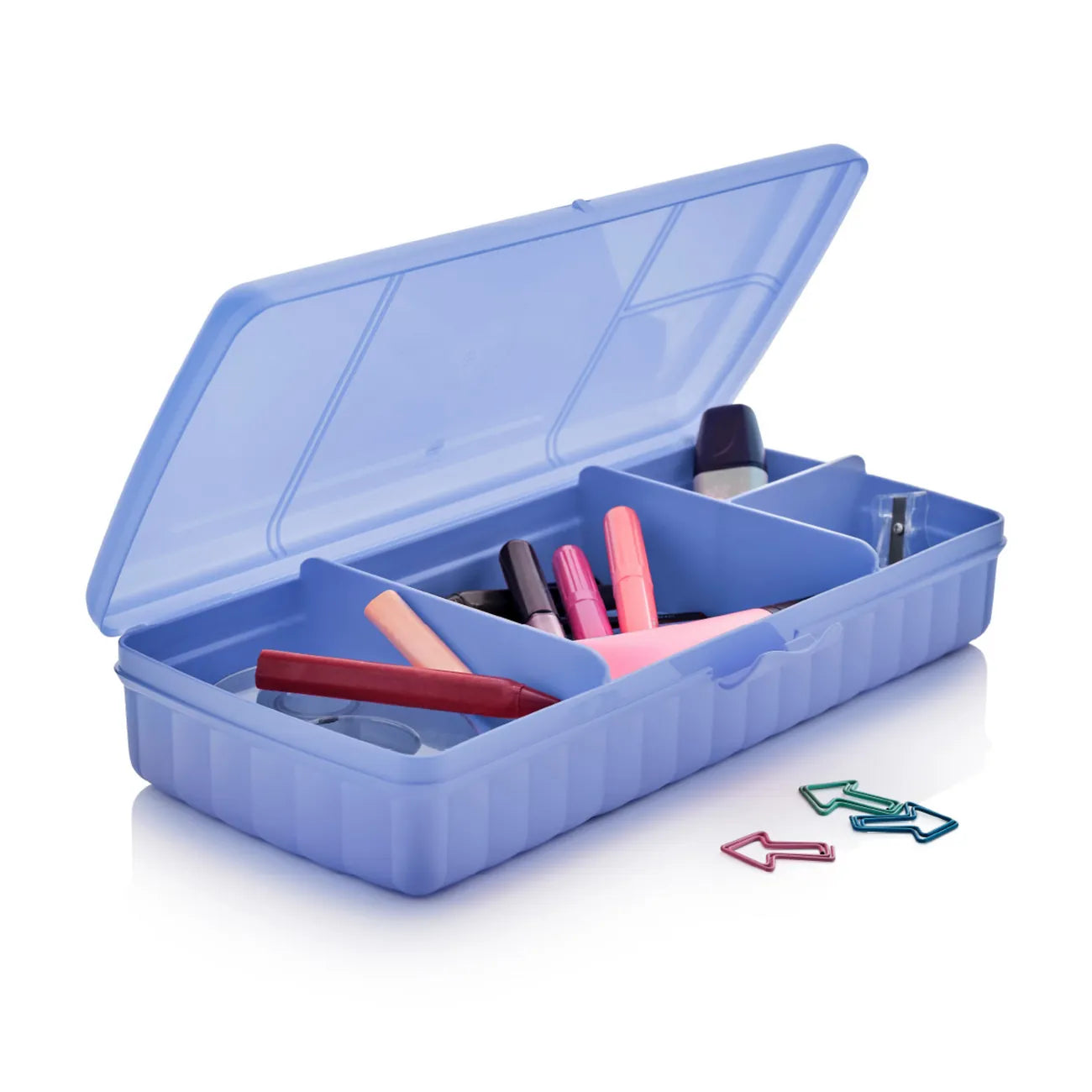 Pausen Buffet von der Marke Tupperware / in der Farbe Lila / Vier Fächer für die Perfekte Ordnung / Ideal als Lunchbox oder Snackbox für Unterwegs / Einfach zu Öffnen / Nachhaltig & Wiederverwendbar / Hier direkt online kaufen