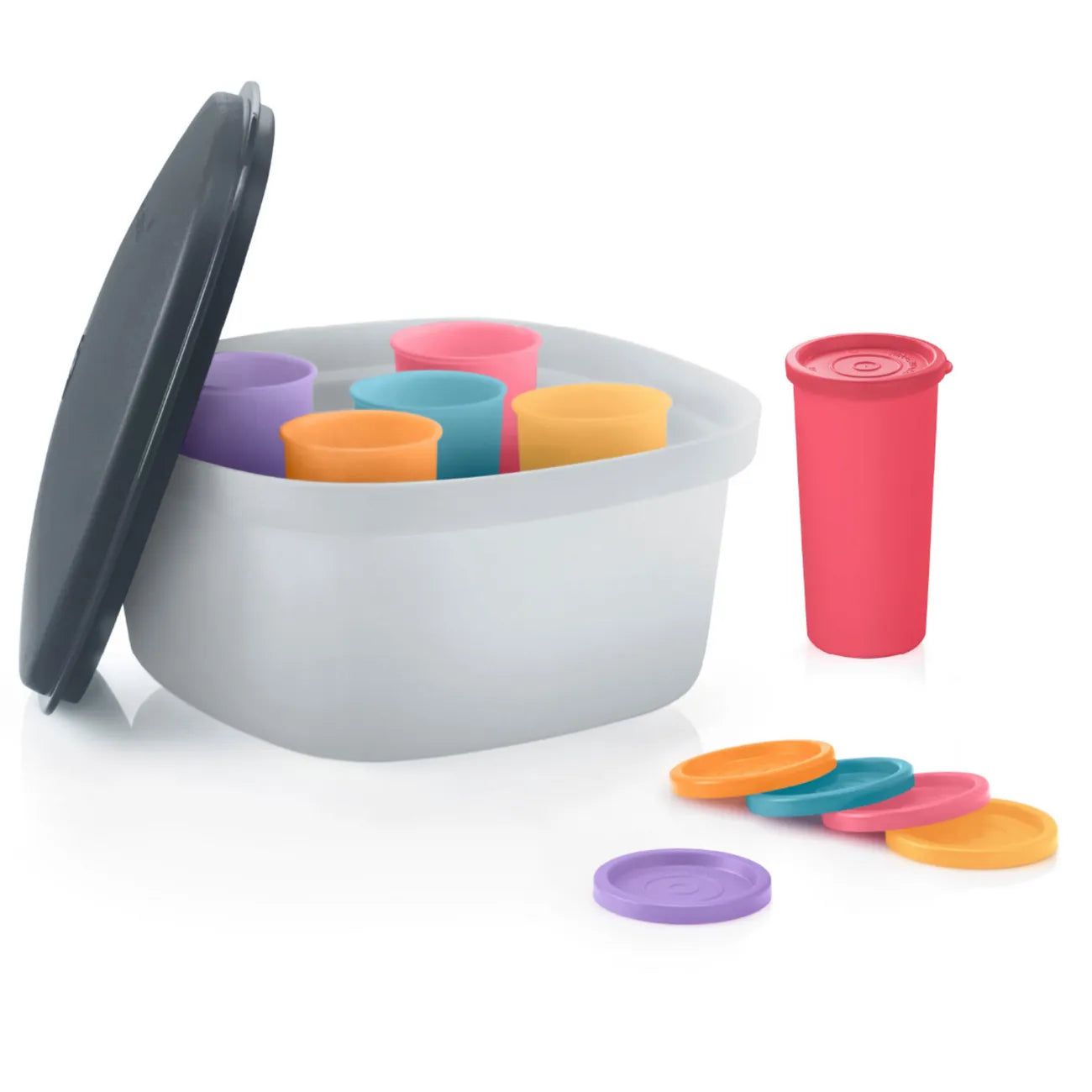 6x Joghurt-Becher 170ml von der Marke Tupperware / Joghurt Becher zum Mitnehmen und Vorbereiten / Ideal für Meal Prep / in 6 unterschiedlichen Farben / Bunt / Hier direkt online kaufen