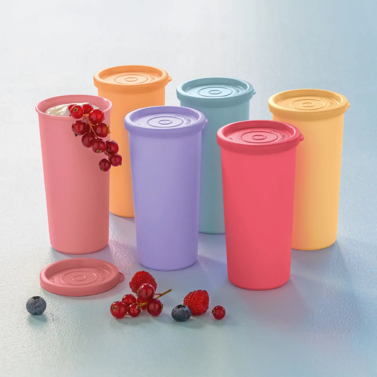 6x Joghurt-Becher 170ml von der Marke Tupperware / Joghurt Becher zum Mitnehmen und Vorbereiten / Ideal für Meal Prep / in 6 unterschiedlichen Farben / Bunt / Hier direkt online kaufen