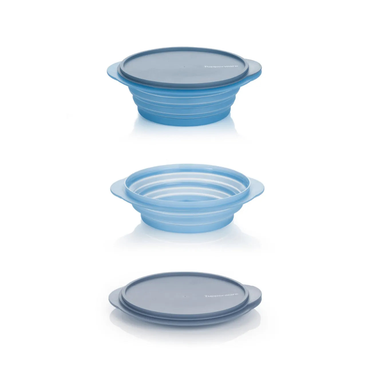 B043B Mini-Max Blau 950ml von der Marke Tupperware / Tupperdose / Brotdose / Lunchbox / faltbar / Praktisch für Unterwegs / Platzsparend / in der Farbe blau / hier direkt online kaufen