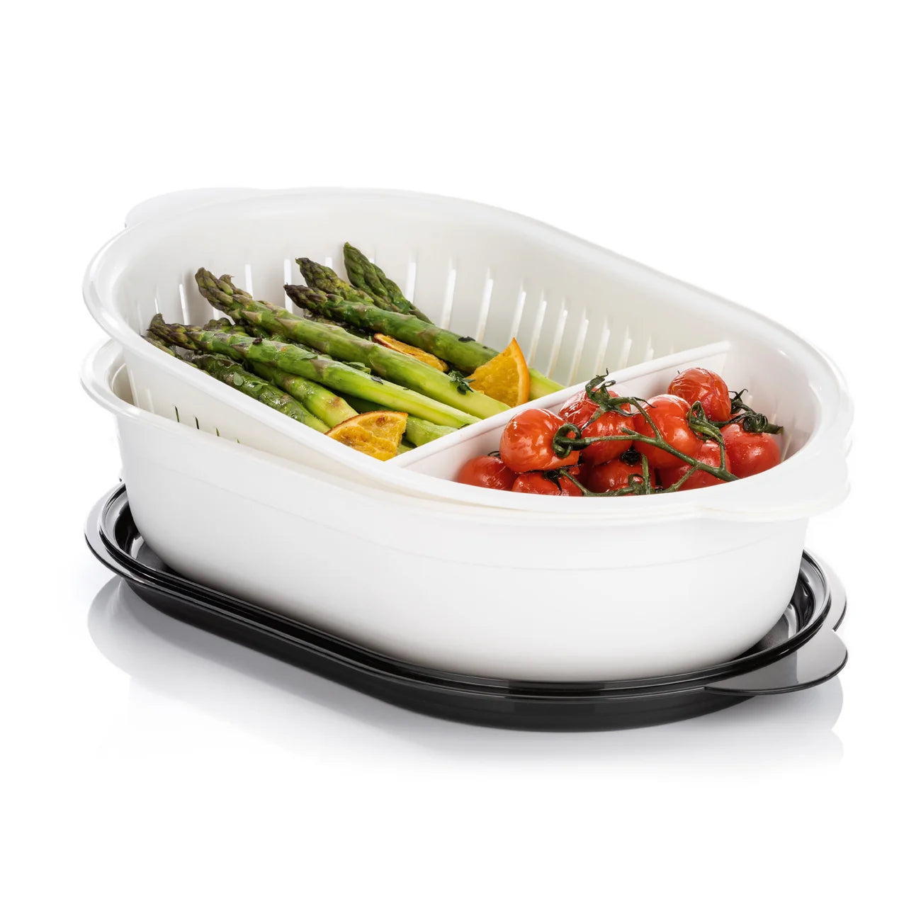 Siebservierer Multi Server 4 l oval von der Marke Tupperware / Serviersieb & Schale / zum Servieren, Absieben, Transportieren und Frischhalten von Lebensmitteln / Hier direkt online kaufen