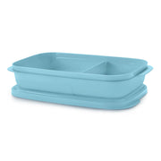 Eco Snackbox flach 590ml von der Marke Tupperware / in der Farbe Blau / Ideal für Unterwegs / mit zwei Praktischen Fächern / Hier direkt online kaufen