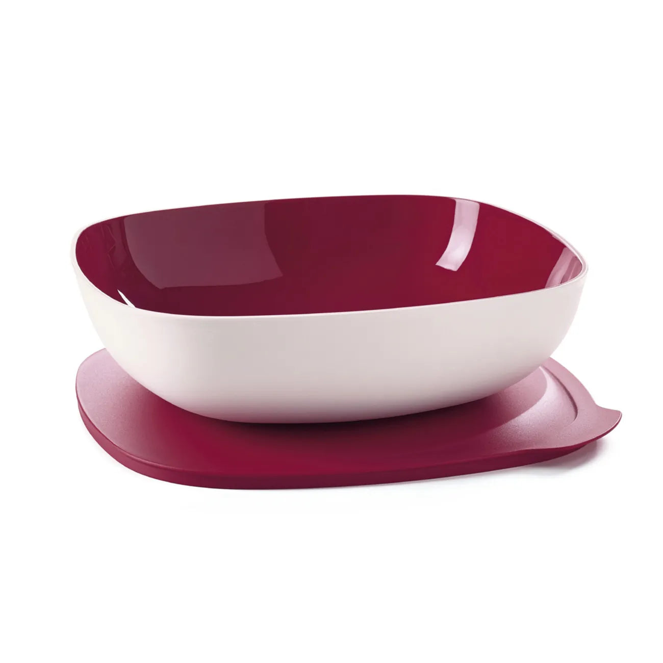 Allegra Schüssel 2,5 Liter von der Marke Tupperware / in der Farbe Rot / Servierschale mit Deckel / Ideal für Buffets, Picknick und Unterwegs / Luftdichtschließend / Modular Stapelbar / Hier direkt online kaufen 