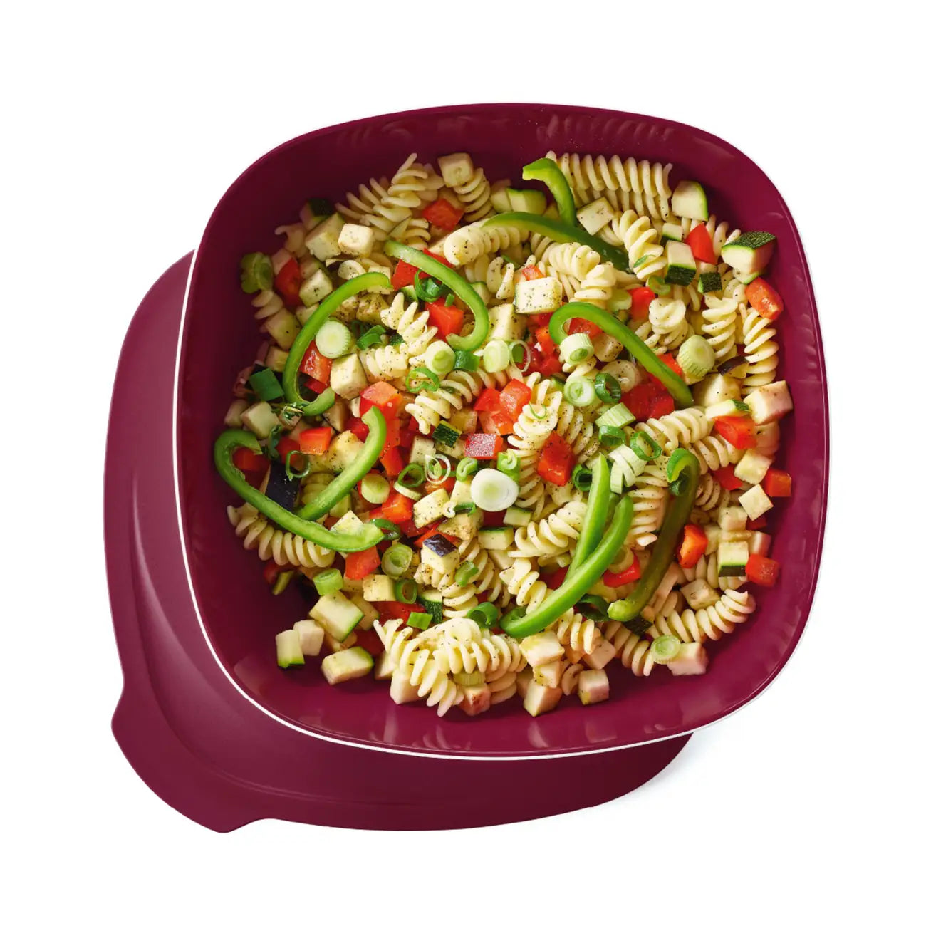 Allegra Schüssel 2,5 Liter von der Marke Tupperware / in der Farbe Rot / Servierschale mit Deckel / Ideal für Buffets, Picknick und Unterwegs / Luftdichtschließend / Modular Stapelbar / Hier direkt online kaufen 