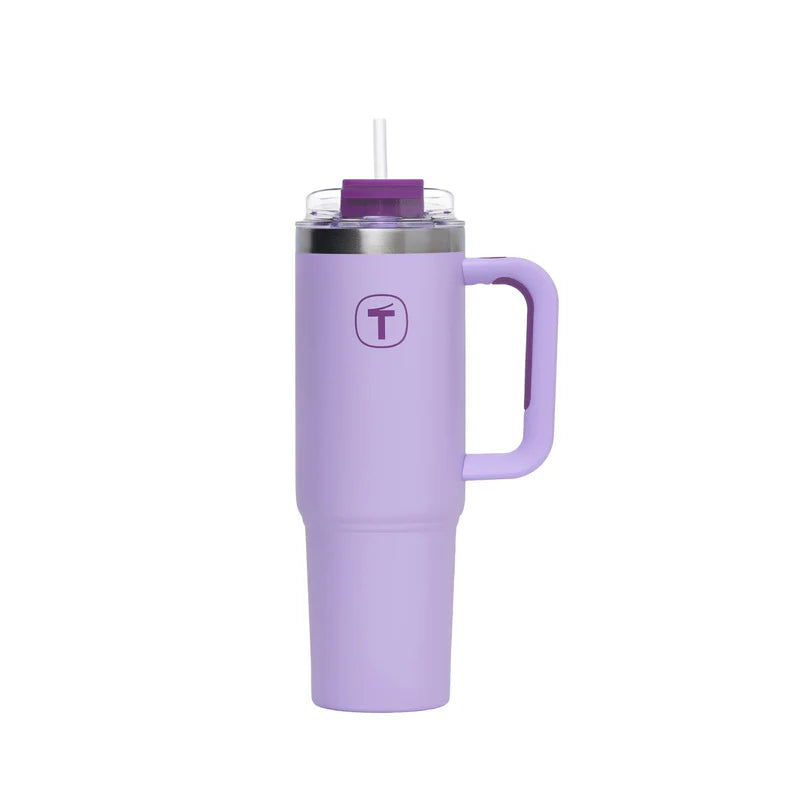 Big T Tumbler 1,1 Liter von der Marke Tupperware / in der Farbe Lila / Isolierbehälter / Isolierbecher / hält Getränke Warm oder Kalt / ideal für Unterwegs / Auslaufsicher / Hier direkt online kaufen 