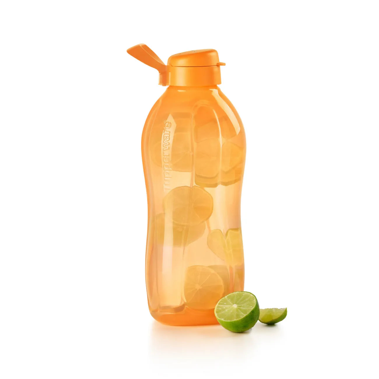 EcoEasy 2L Trinkflasche von der Marke Tupperware / in der Farbe Orange / Ergonomische Form für einfaches Halten / Leicht Befüll bar / einfach zu Reinigen mit der EcoEasy Bürste / Ideal für Unterwegs / mit Praktischen Trage Griff / Hier direkt online kaufen